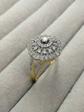 H&A Jewellery 18K Gold Polished Zircon Diamond Cluster Ring