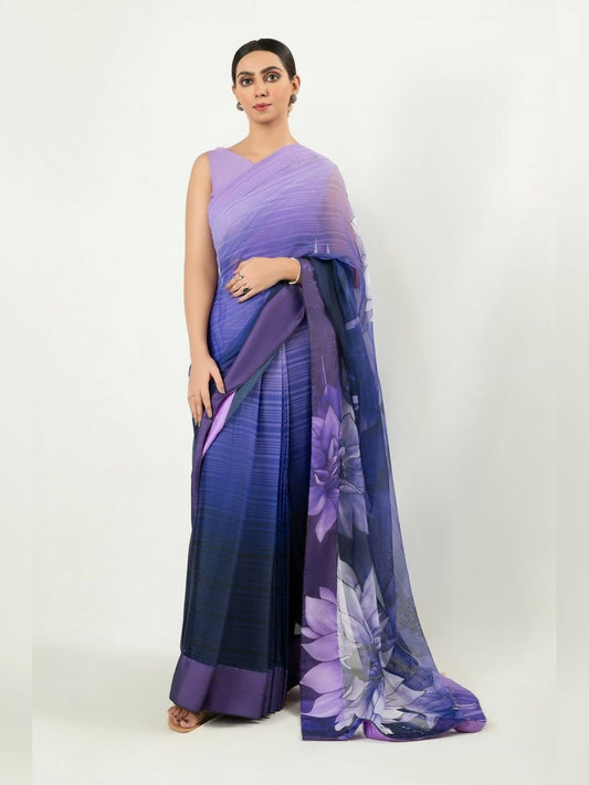 Imran Aftab Chiffon Printed Unstitched Saree-IASC-17