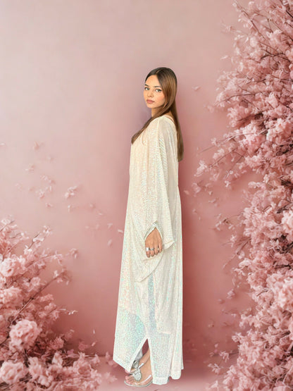 Zubia Motiwalla Net Multi Sequinned Kaftan-ZM320