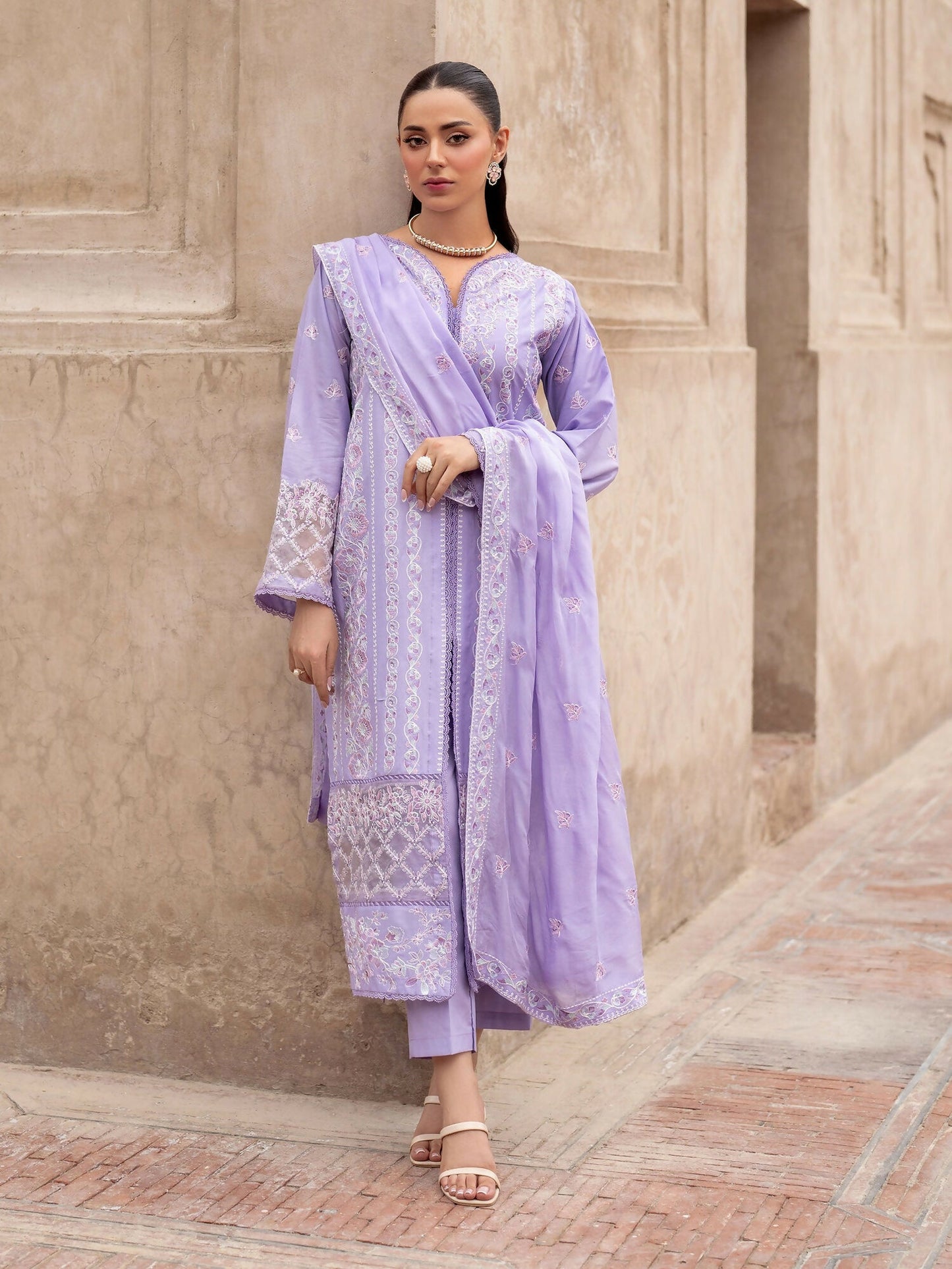 Panache Apparel Rang-e-Bahar Lawn Embroidered Stitched Suit-Zauar