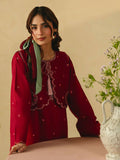 Mannat Clothing Boho Summer'26 Cotton Embroidered Stitched Suit-Deep Rose