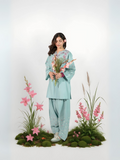 HU Studios Karam Collection Lawn Embroidered Stitched 2-Piece Suit-Ferozi