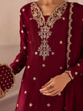 Allure By IH Be-My-Guest Thai Silk Embroidered Stitched 3-Piece Suit-Burberry