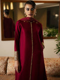 Hussain Rehar Basic Not Basic V Raw Silk Embellished Stitched 3-Piece Suit-Mulbery
