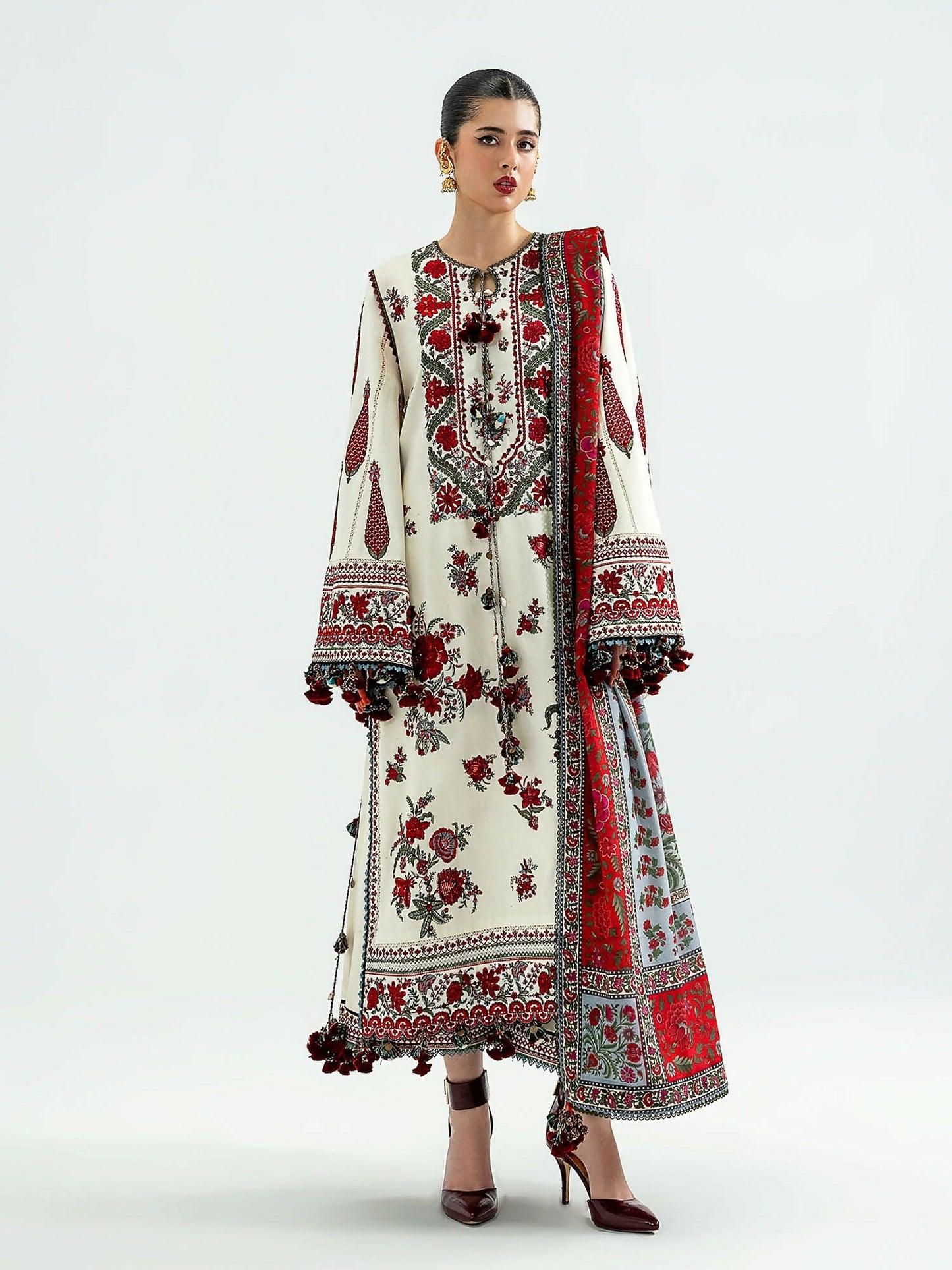 Hussain Rehar Khaddar'25 Embroidered Unstitched 3-Piece Suit-Gulban