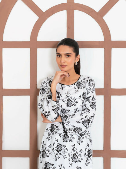 Stylish Collection Enchant Pret Linen Co-Ord Set-Rose White