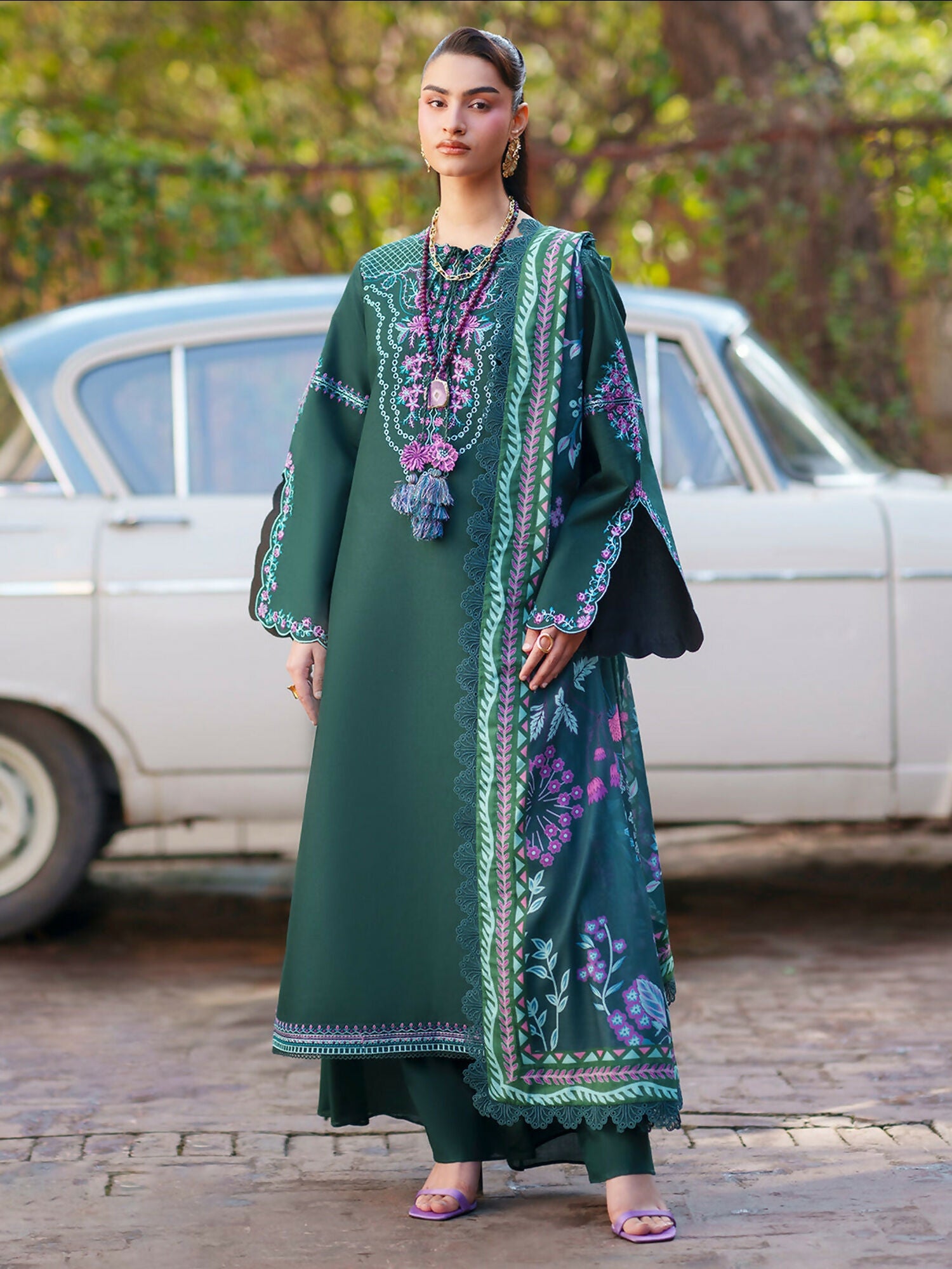Mahnur Fiona Lawn'26 Embroidered Unstitched 3-Piece Suit-F-08
