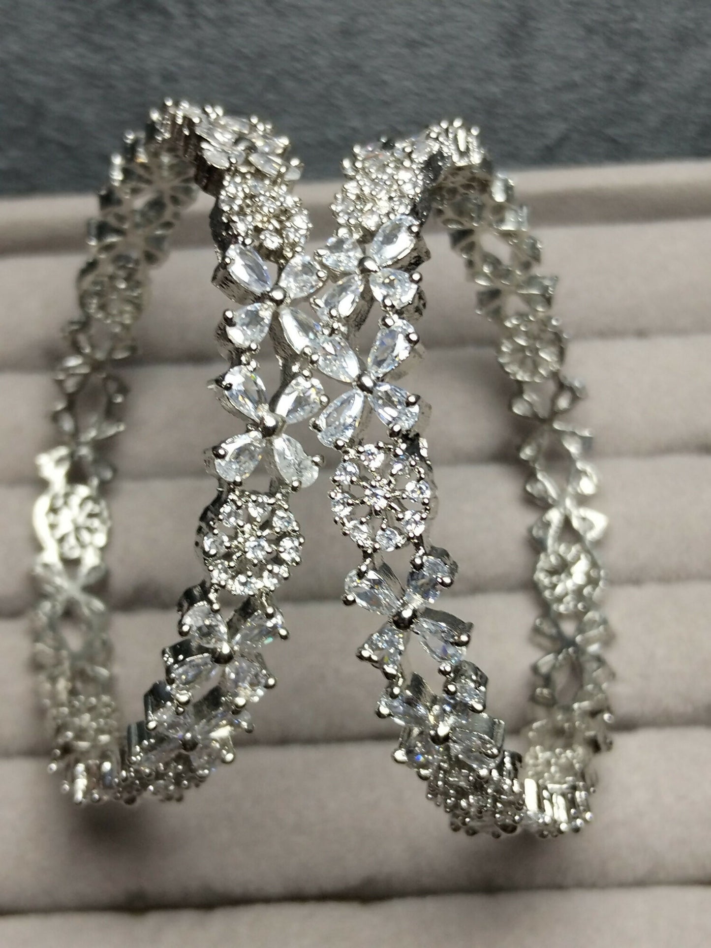 H&A Jewellery One Carat Silver Rhodium-Plated Karay with Semi-Precious Stones