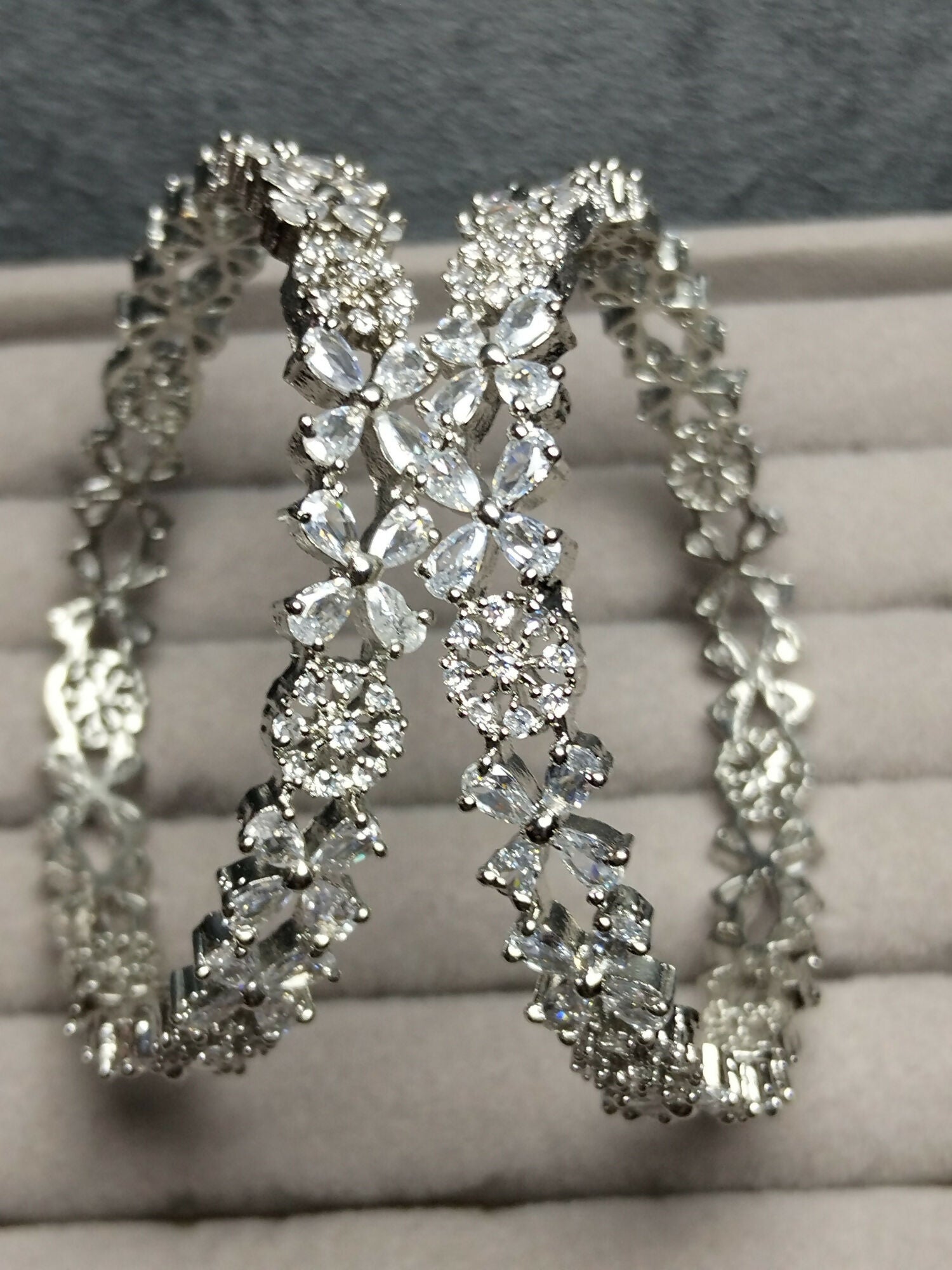 H&A Jewellery One Carat Silver Rhodium-Plated Karay with Semi-Precious Stones