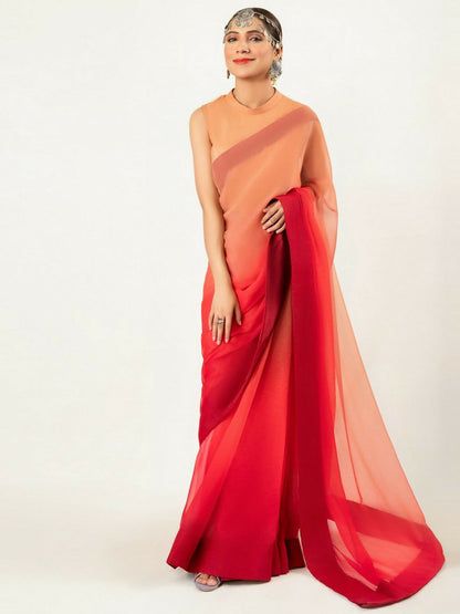 Imran Aftab Chiffon Printed Unstitched Saree-IASC 14