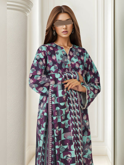 Saya Cotton Khaddar Printed Unstitched 3-Piece Suit-U04-24350-03C
