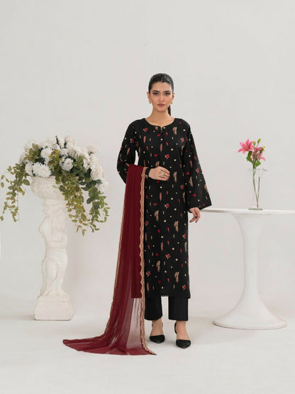 Stylish Collection Serene Summer Cotton Embroidered Stitched 3-Piece Suit–Dream