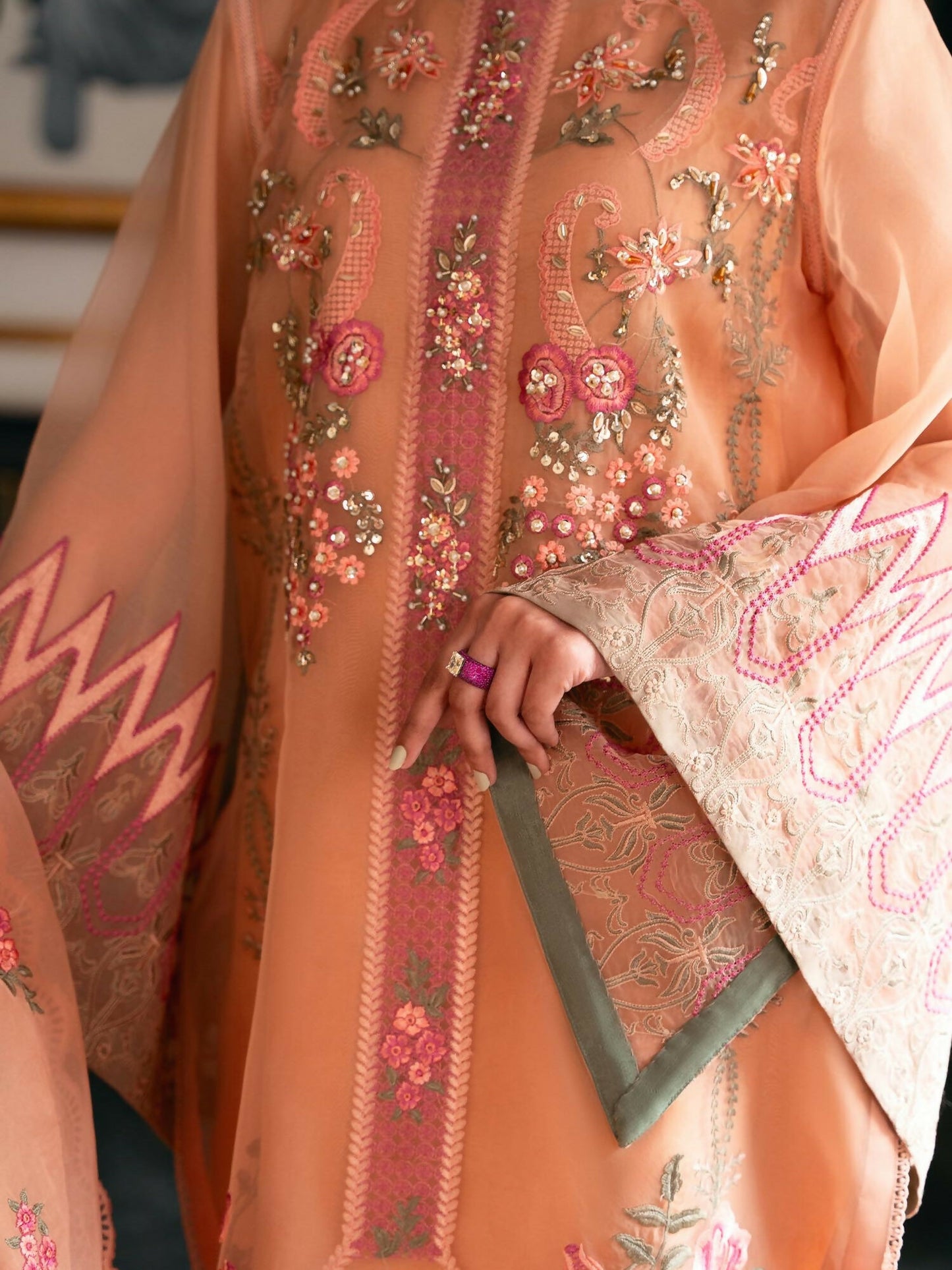 Shiza Hassan Aira Luxury Pret Organza Embroidered Stitched 4-Piece Suit-Arisa