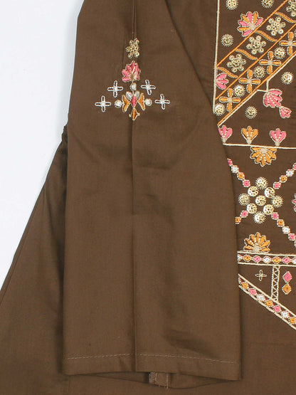 Velvour Girls Cotton Embroidered Stitched 2-Piece Suit-VG159-B