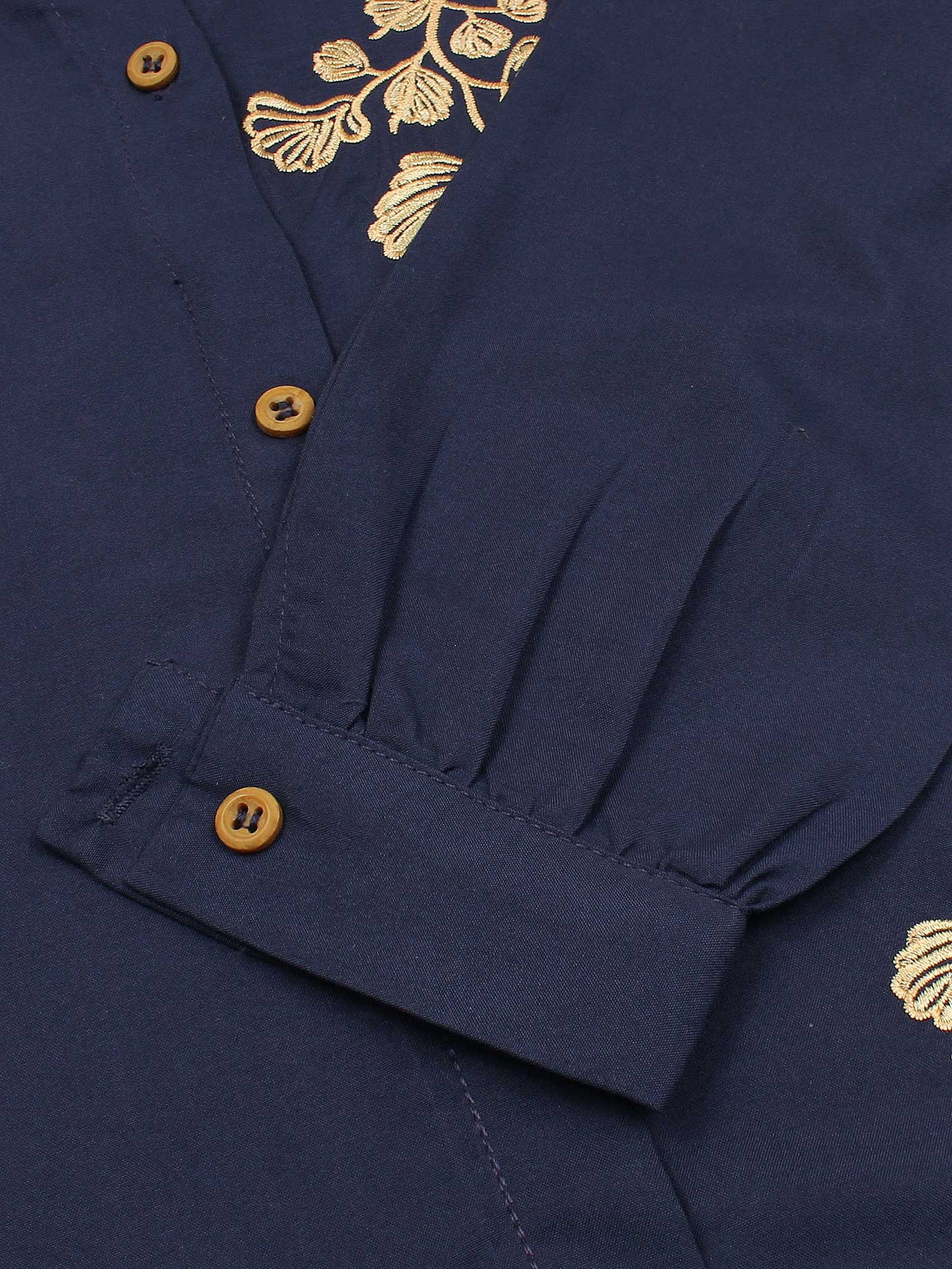 Velvour Girls Cotton Embroidered Stitched Tunic-VG120-B