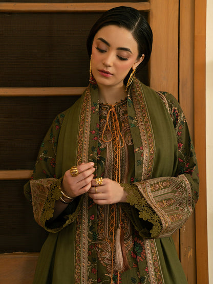 Binilyas Gulrukh Khaddar Embroidered Unstitched 3-Piece Suit-67-B