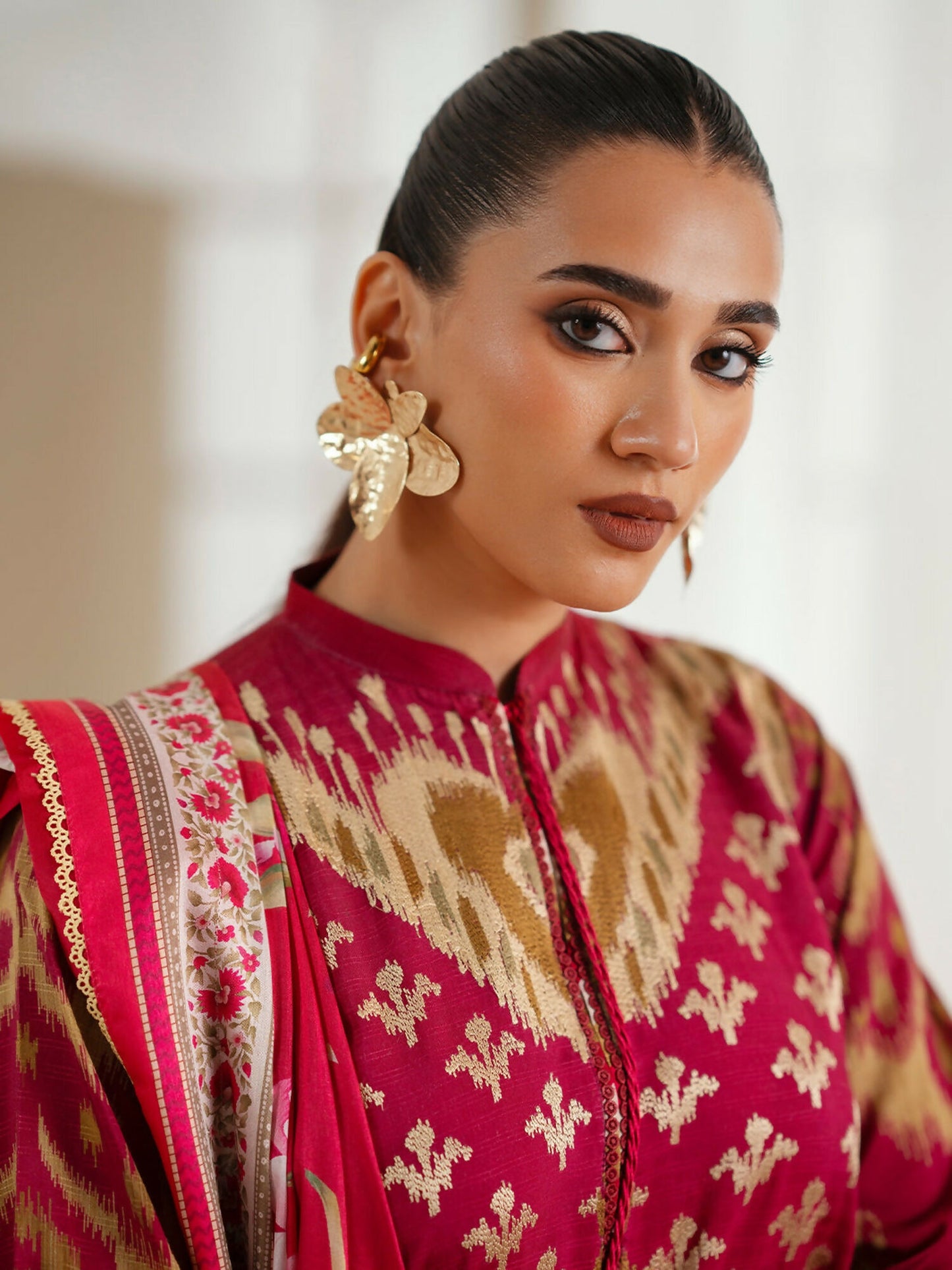 Binilyas Eres Bonita Viscose Embroidered Stitched 3-Piece Suit-1102-A