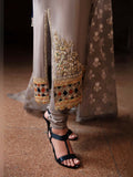Hussain Rehar Luxury Pret Eid'24 Raw Silk Embellished Stitched 3-Piece Suit-Mist