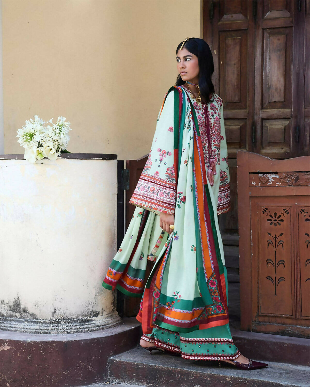 Jugnu By Hussain Rehar SS'25 Cotton Embroidered Unstitched 3-Piece Suit-Rupal