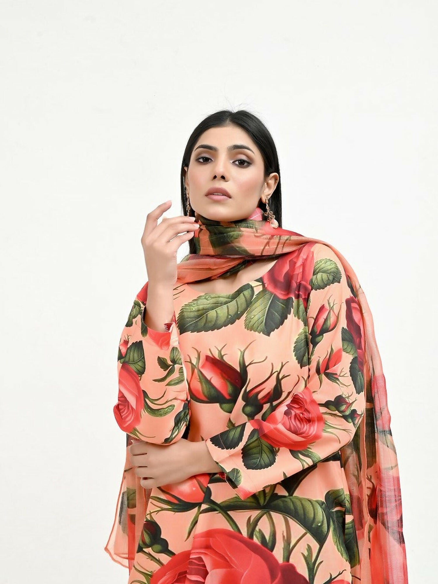 Imran Aftab Valentine's Day Raw Silk Printed Unstitched 3-Piece Suit-IAVD 05