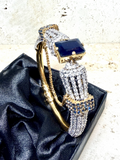 Orya Jewellery Sapphire Blue White Zircon Bangle