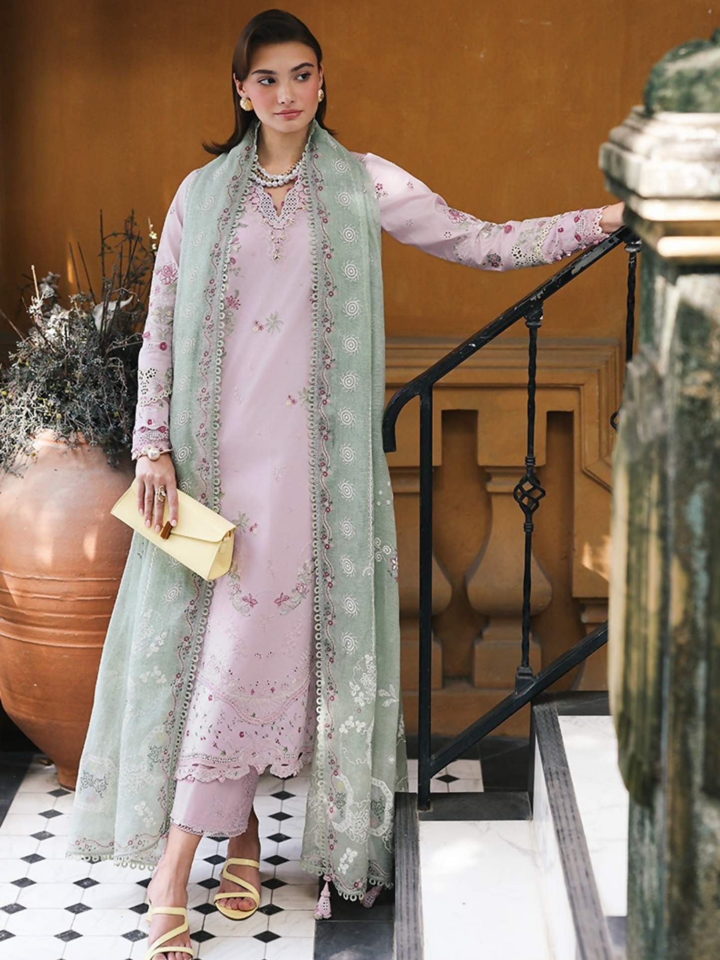 Qalamkar Qline Lawn Drop-1 Embroidered Unstitched 3-Piece Suit-RP-11-Inaya