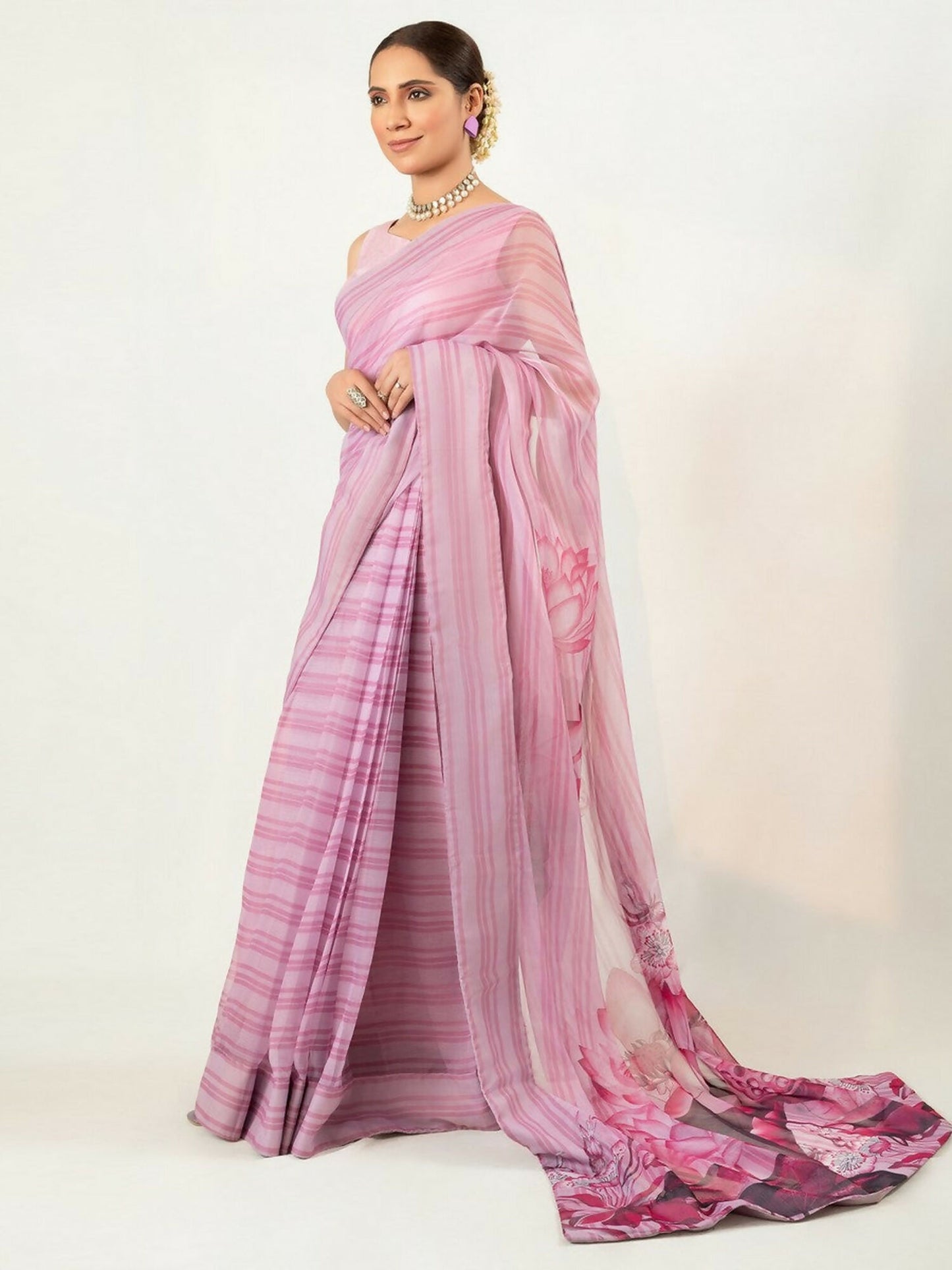 Imran Aftab Chiffon Printed Stitched Saree-IASC 12