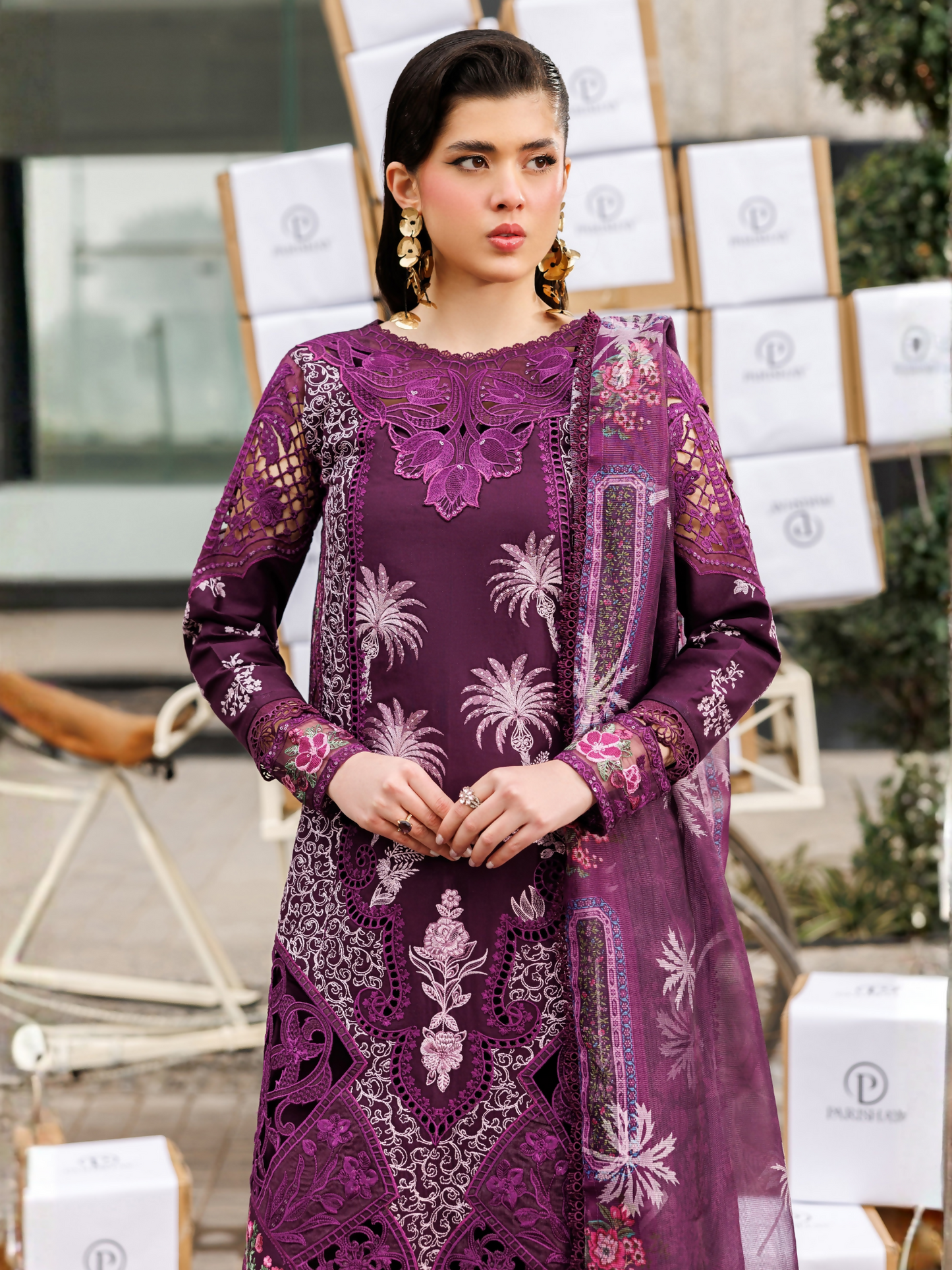 Parishay Monaco Luxury Lawn'26 Embroidered Unstitched 3-Piece Suit-MN-12