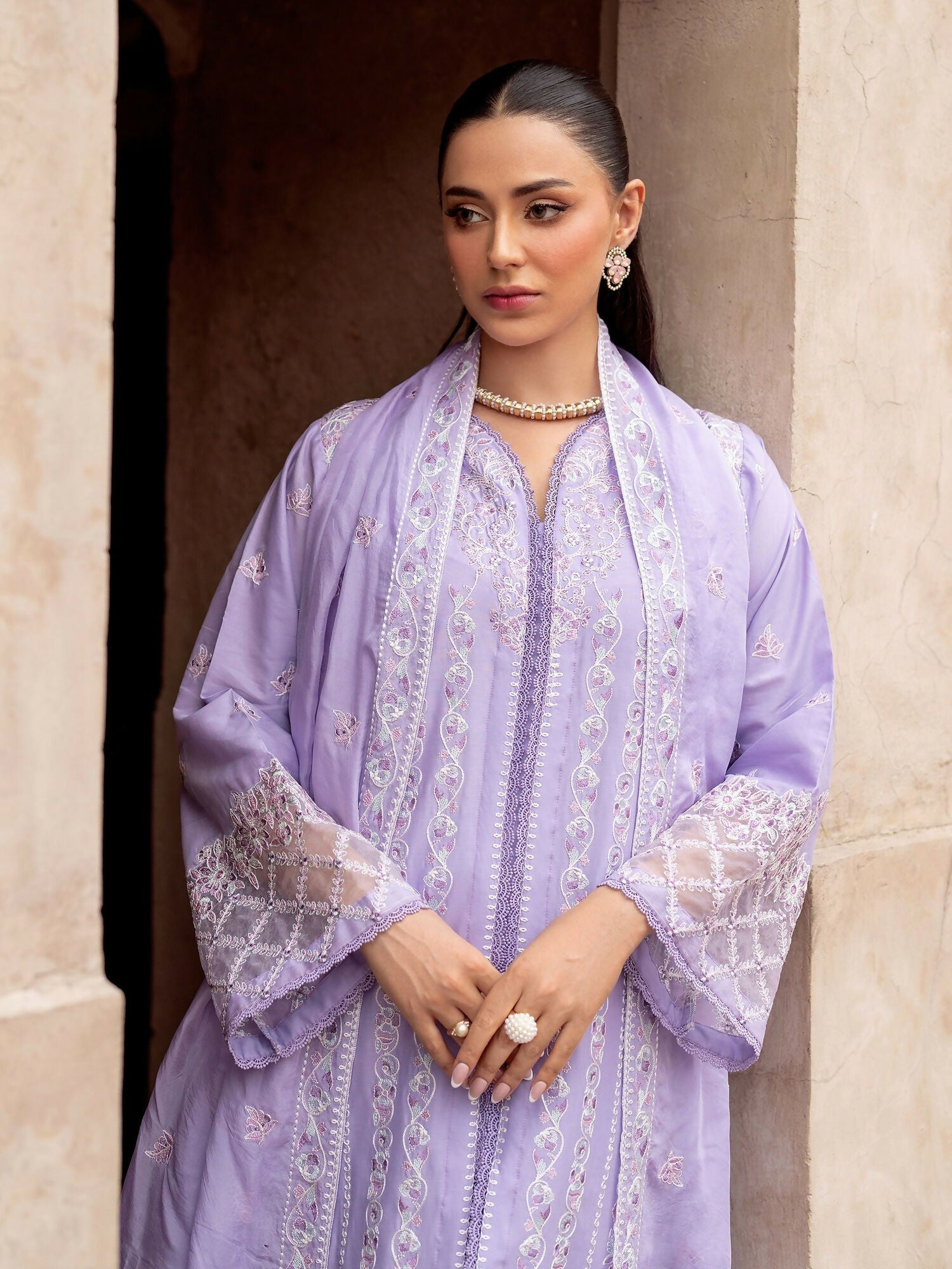 Panache Apparel Rang-e-Bahar Lawn Embroidered Stitched Suit-Zauar
