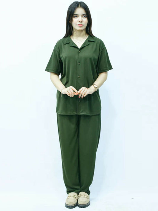Jupiter Plain French Pique Coord Set-14517