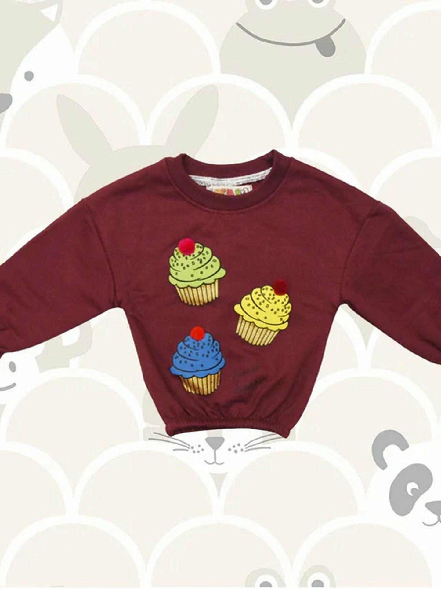Funky's Girl’s Cup Cake Fleece Sweat Shirt-11998