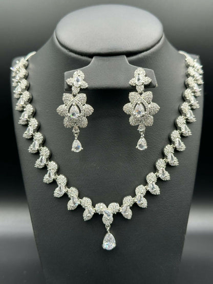 H&A Jewellery One Carat Silver Rhodium Plated Jewellery Set