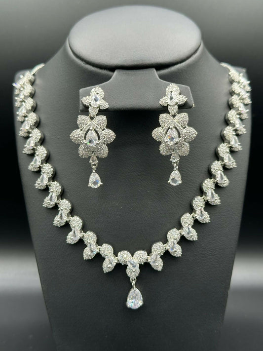 H&A Jewellery One Carat Silver Rhodium Plated Jewellery Set