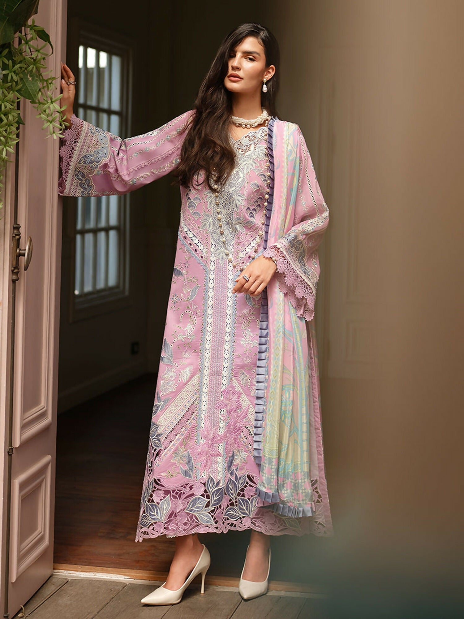 Mushq A Moi Luxury Lawn Embroidered Unstitched 3-Piece Suit-Endless Love