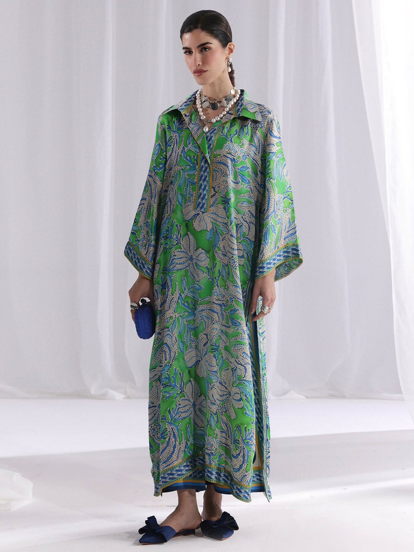 Binilyas Silk Digital Printed Co-Ord Set-30091