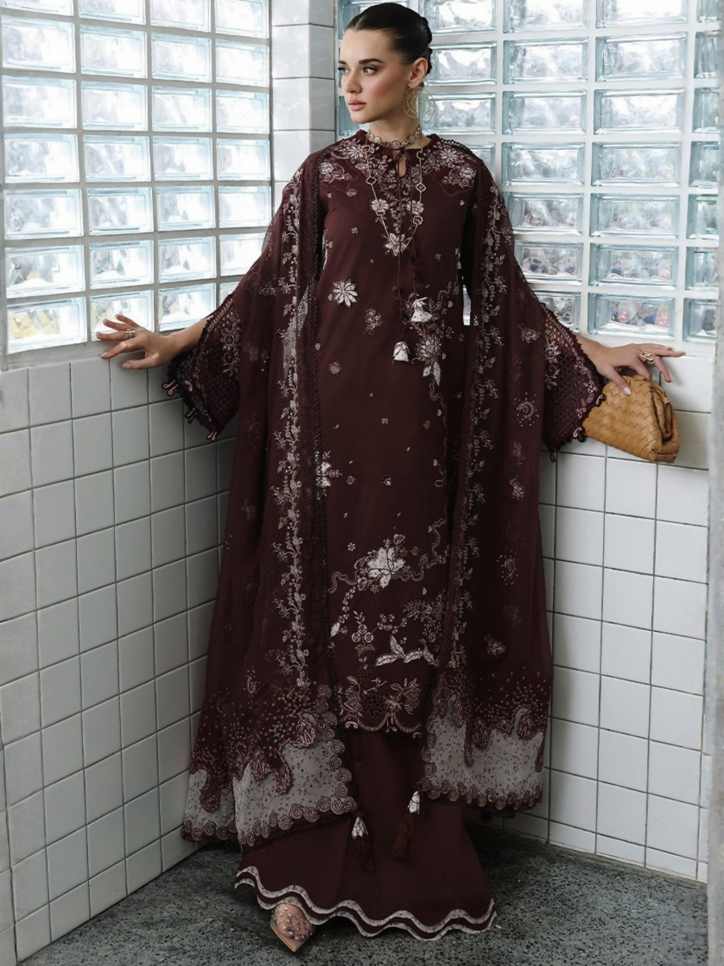 Qalamkar Chikankari Eid Edit'26 Lawn Embroidered Unstitched 3-Piece Suit-CM-01 Eshal