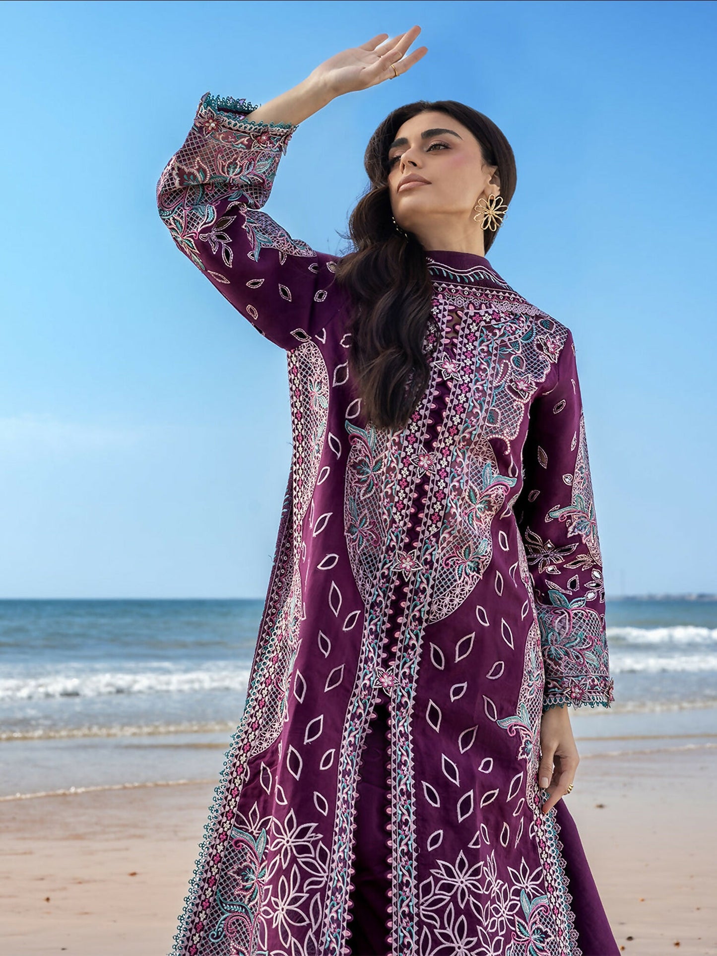 Mahnur Sirene Luxury Lawn'26 Embroidered Stitched 3-Piece Suit-S-01