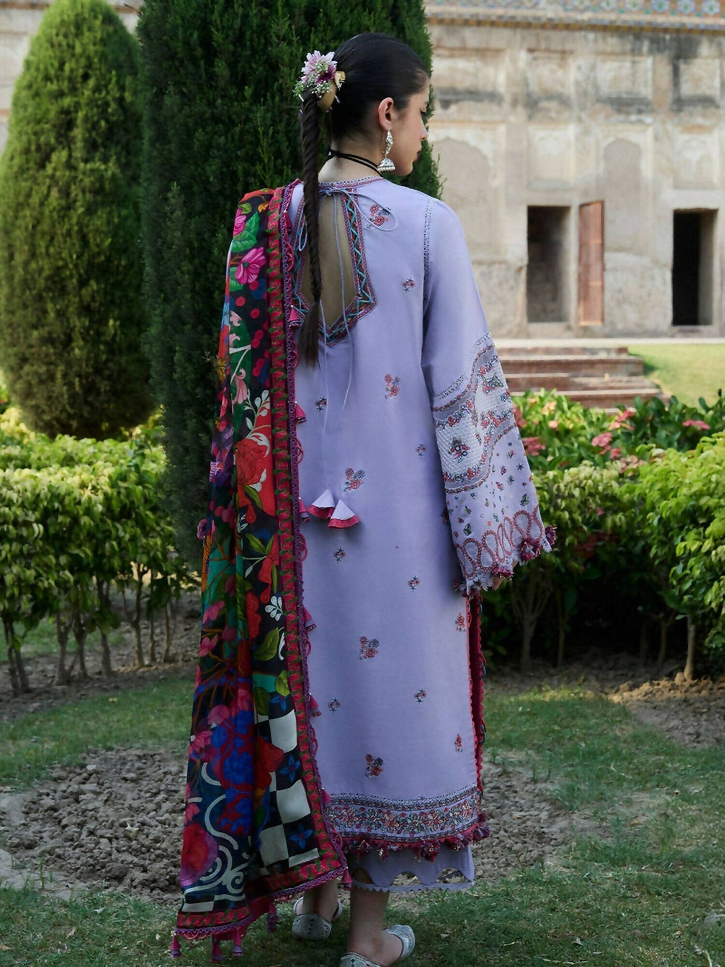 Hussain Rehar Nirmal SS'25 Lawn Embroidered Unstitched 3-Piece Suit-Inaya