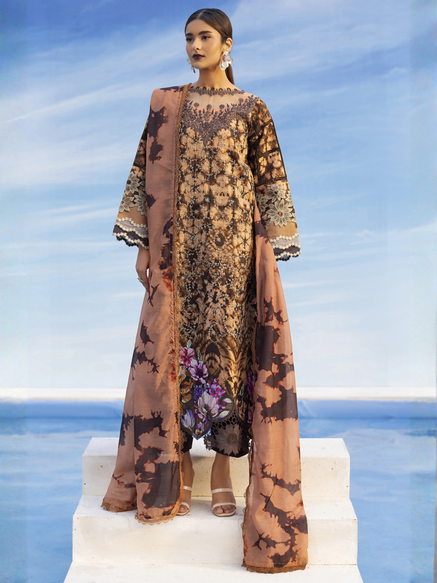 Parishay Ivy Bloom'26 Lawn Embroidered Unstitched 3-Piece Suit-IB-12