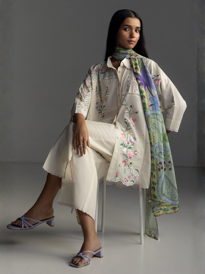 COCO by Zara Shahjahan Lawn'26 Embroidered Unstitched 3-Piece Suit-Seren-5A