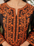 Stylish Collection Linen Embroidered Stitched 2-Piece Suit-Black Lava