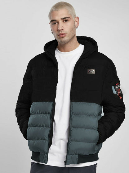 Funky men’s expedition heavy insulated padded puffer jacket, imported design with superior warmth and durable materials for outdoor winter adventures.