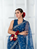 Imran Aftab Lux Winter Wedding Organza Embroidered Unstitched Saree-IASC-27