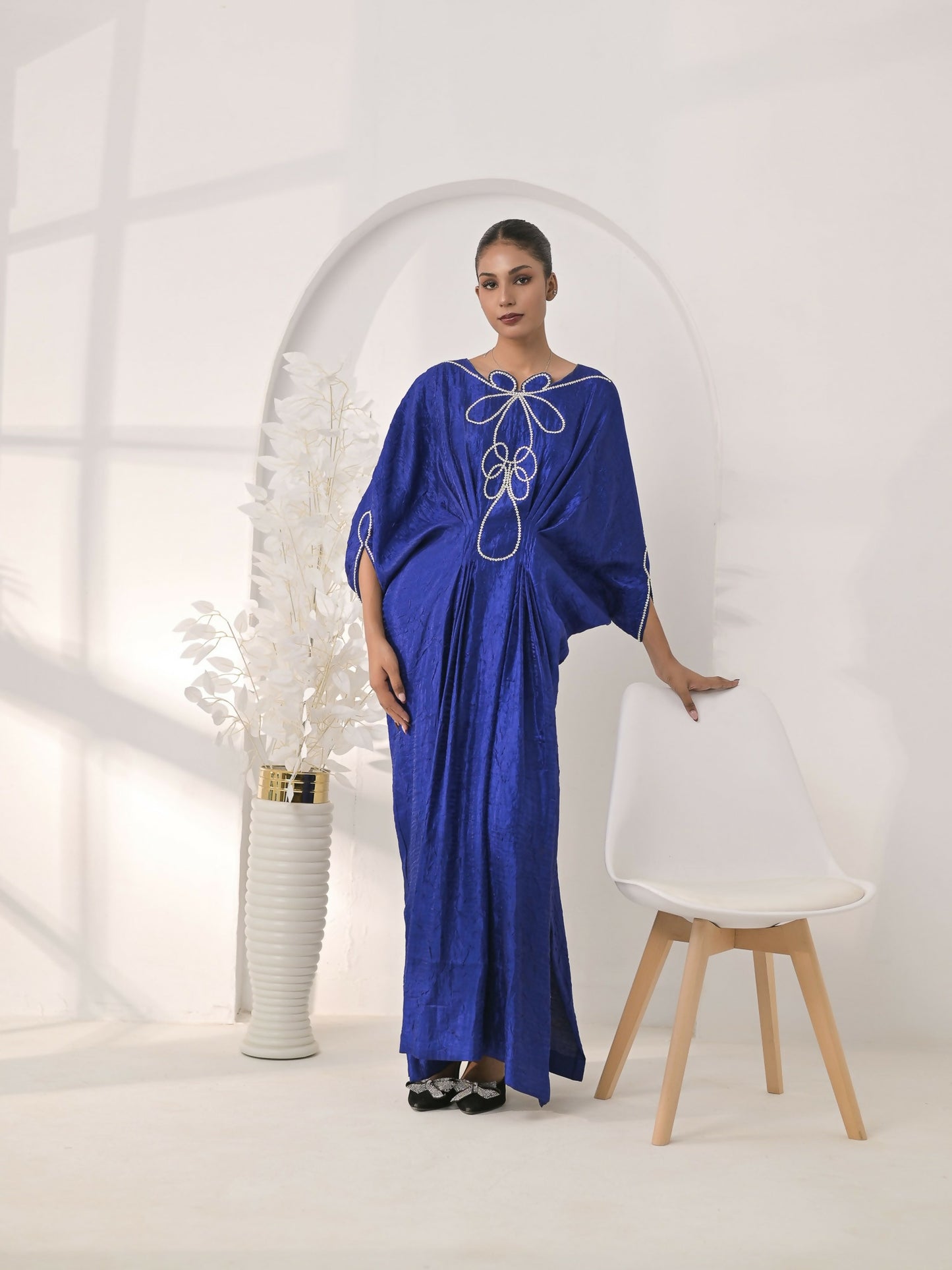 Ruby's Couture The Luxe Edit Pure Crush Silk Embellished Kaftan Set-Heer