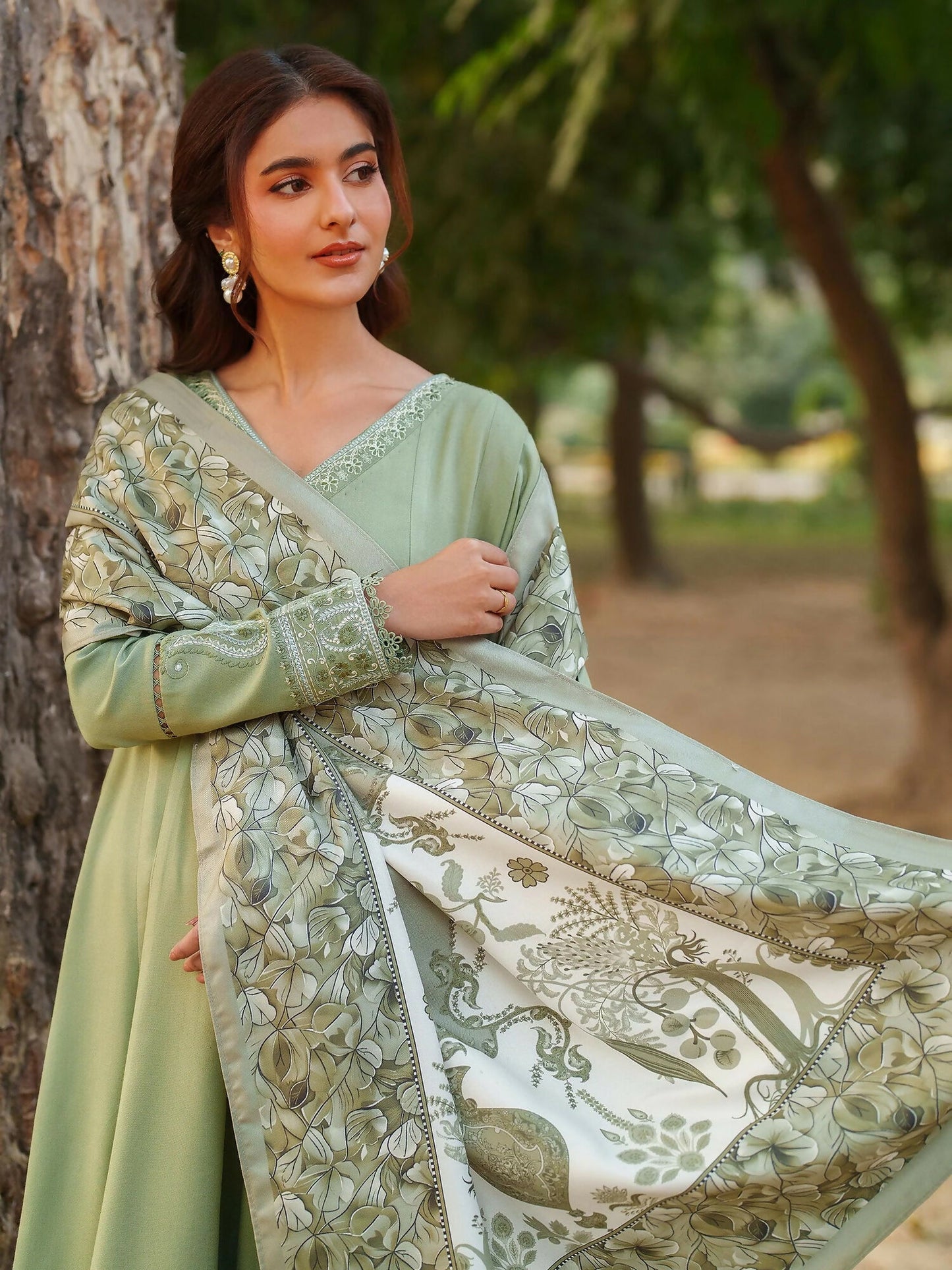 Panache Apparel Linen Embroidered Stitched Suit-Jiya