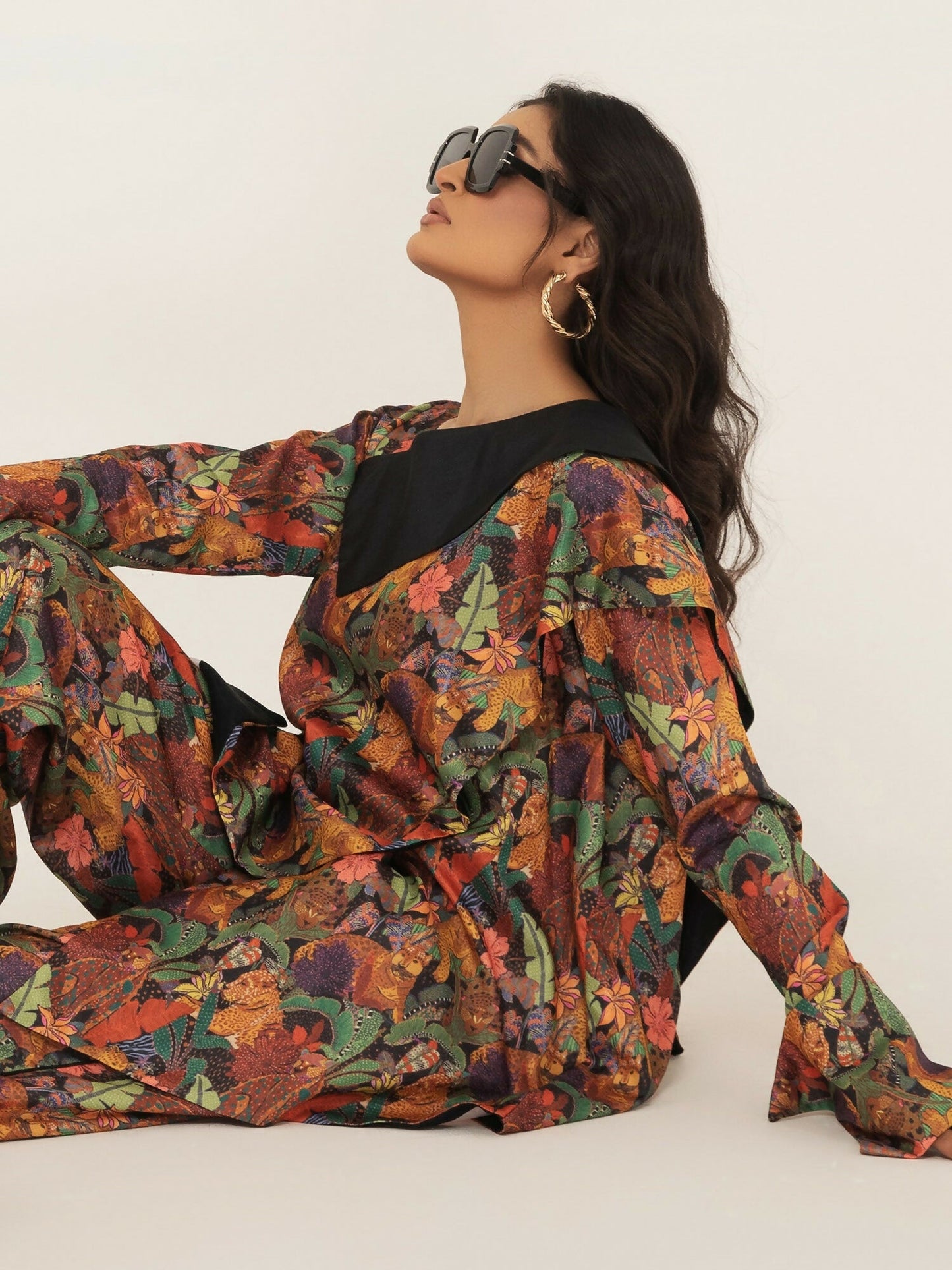 Shiza Hassan SH West Korean Raw Silk Printed Co-Ord Set-Leya