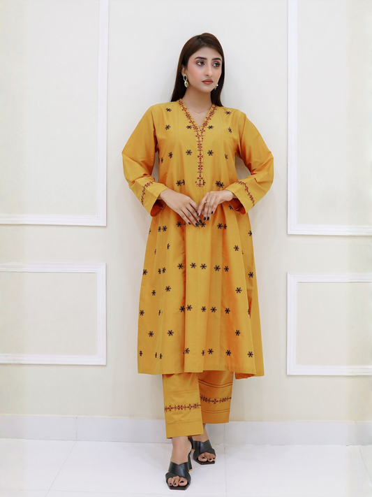 MAK Fashion Lawn Embroidered Stitched 2-Piece Suit-Warisha