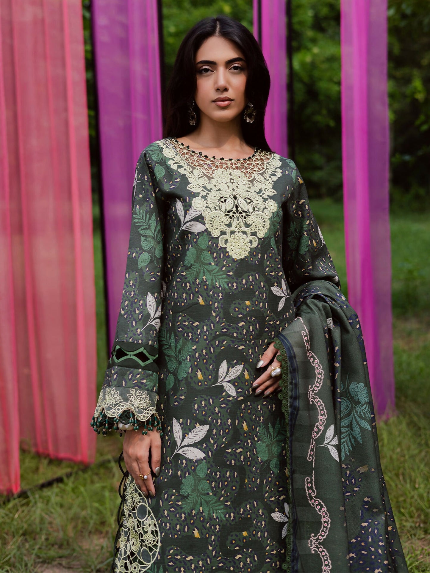 Parishay Rang e Sarma Khaddar Embroidered Stitched 3-Piece Suit-SAR-10