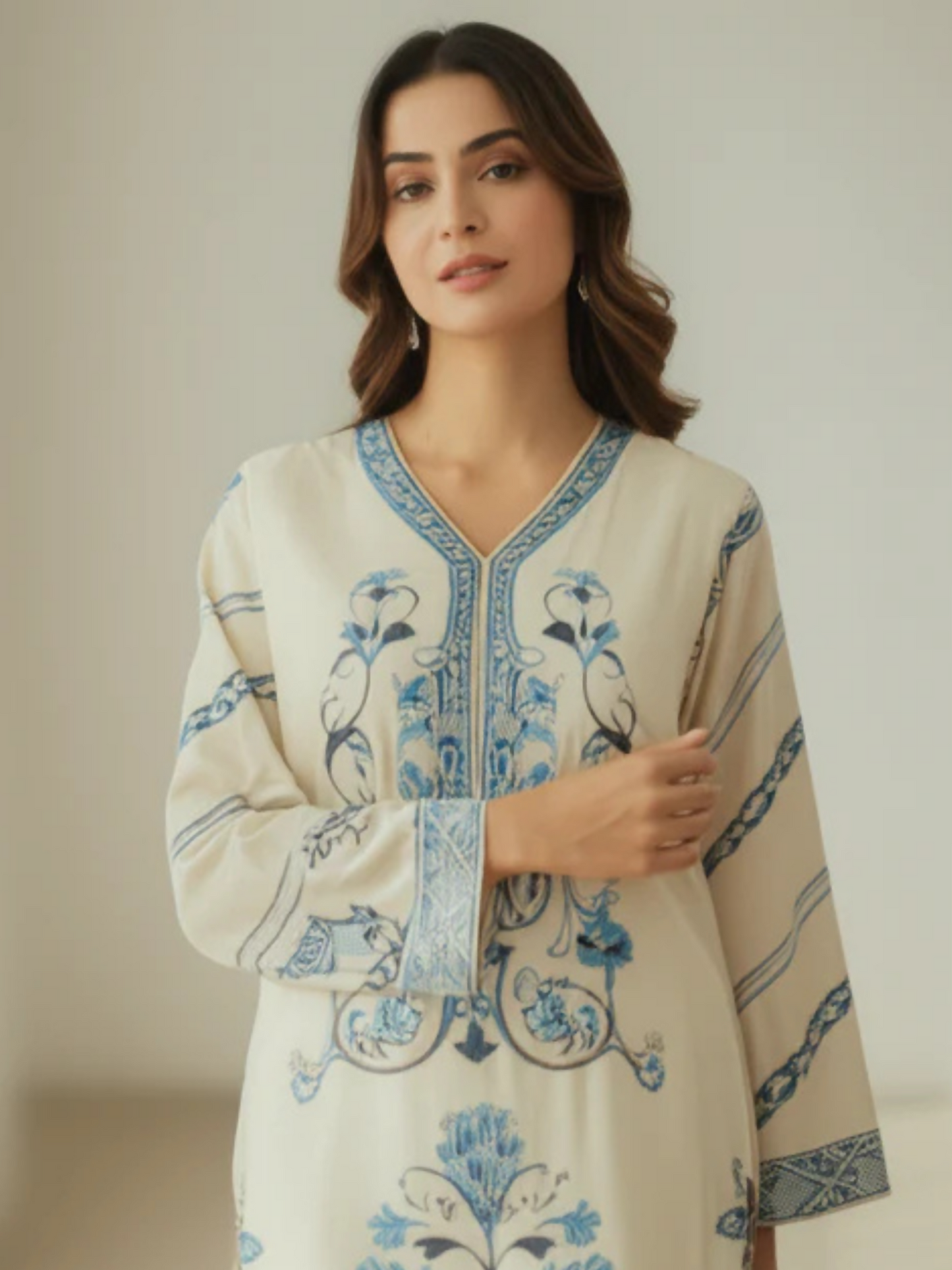 Tawakal Closet Dhanak Embroidered Stitched 2-Piece Suit-Kehksha