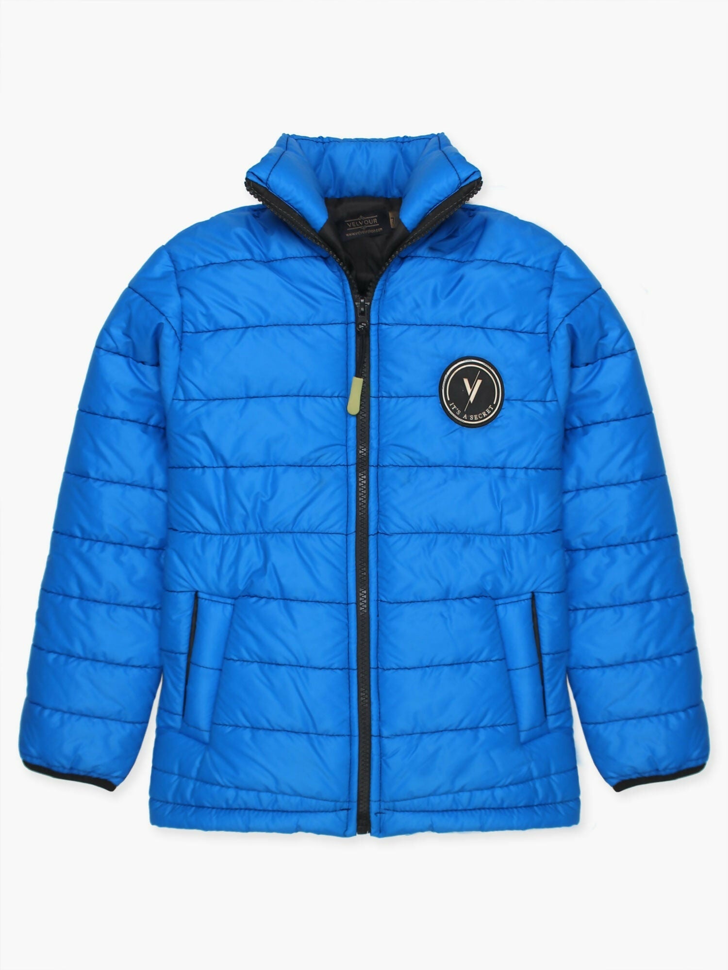 Blue Velvour  Puffer Jacket-VJ48-A